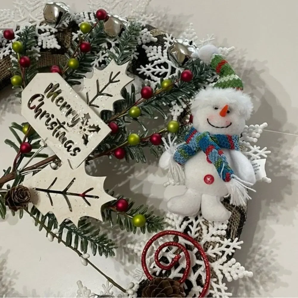 Christmas Snowman Merry Christmas Wreath 14